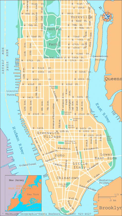 Map of Manhattan, New York City
